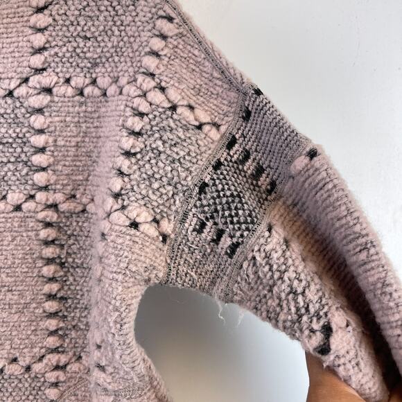 Prana Womens XS Crestland Pullover Wool Blend Turtleneck Sweater Pink Patch - Picture 5 of 12